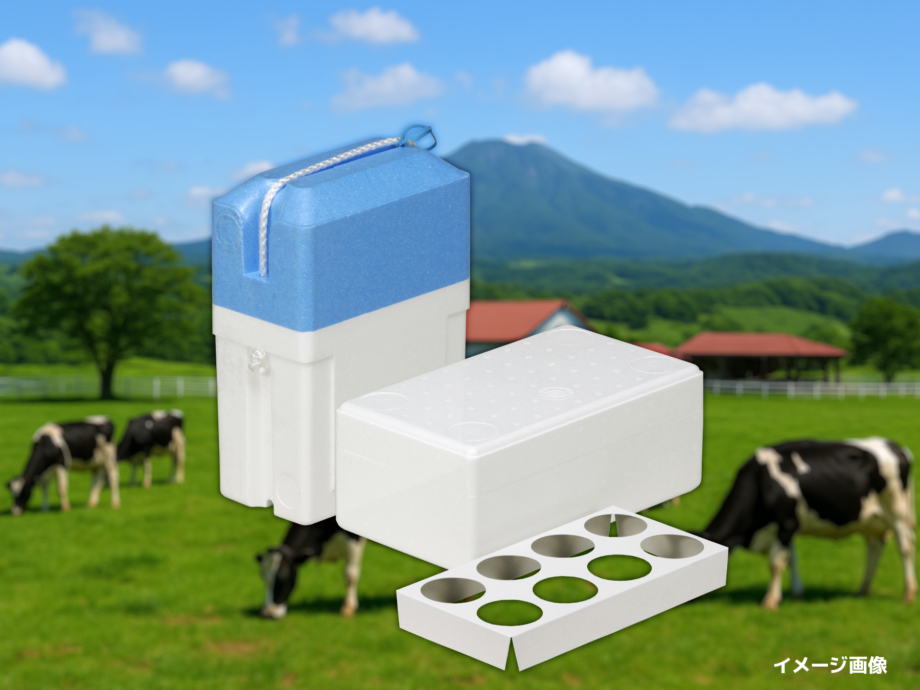観光牧場でのお土産用保冷箱として発泡スチロール箱をご採用 観光牧場でのお土産用保冷箱として発泡スチロール箱をご採用